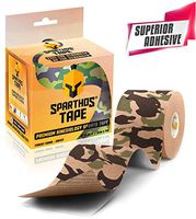 Sparthos Kinesiology Tape - Incredible Support for Athletic Kt Sports and Recovery - Free Kinesio Taping Guide! - Pro Rocktape Waterproof Rock Kinetic Tapes Wrap - Uncut (Forest Camo)