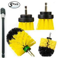 5 Pieces Different Size Cleaning Supplies Drill Brush Attachment Kit With 6 Inch Extender Power Scrubber/Toilet Brush/Bathroom Shower Cleaner/Grout Cleaner/Scrub Brush/Tub and Floor Scrubber