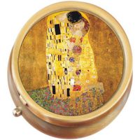 The Kiss Gustav Klimt Brass Round Pill Box