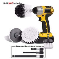 Car Power Scrubber Drill Brush Attachments Set Detailing Power Drill Brush Kit for Bathroom, Bathtub, Shower Tile, Floor, Kitchen Surface (White)