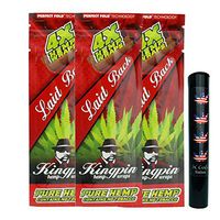 Herb Airtight Tube Pocket Protector with Kingpin Laid Back Hemp Wraps 3 Count DC Crafts Nation- Flag Leaf