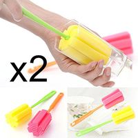 cleaning sponge,car cleaning sponge,Practical Gadgets 2Pcs Cup Brush Kitchen Cleaning Tool Sponge Brush For Wineglass Bottle Coffe Tea Glass Cup Mug Hot Sale D0060,dry cleaning sponge
