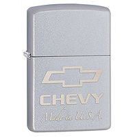 Zippo Chevy Pocket Lighter with Satin Chrome Finish