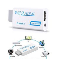 DAISEN Wii to HDMI 720P / 1080P HD Output Upscaling Converter - Supports All Wii Display Modes, HDMI Upscale White