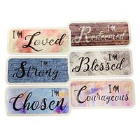 Aprojes I Am Blessed, Strong, Redeemed, Loved — Christian Stickers for Laptops, Windows, Journals — 6 Pack (5" x 2")