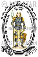 St Joan of Arc Patron Saint of Soldiers 4"x6" Set of 6 Linen Postcards