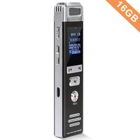 Voice Recorder, Carpuride 1536kbps 16GB Dictaphone Sound Activated Recorder, Portable HD Digital Voice Recorder for Lectures/Meetings/Interviews, Easy Recording with REC, MP3 Player/A-B Repeat