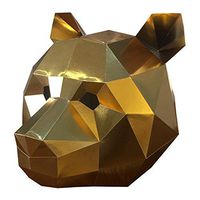 Mardi Gras Party Masquerade Mask,Panda caps Masks Origami Party Creative Masks All Gold Prom Masks