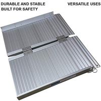 2-Feet Folding Portable Mobility Wheelchair Threshold Ramp Folding Mobility Scooter Traction Ramp (2' Feet)