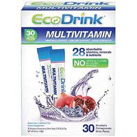 EcoDrink Complete Multivitamin Mix Drink. Blueberry Pomegranate Flavor - 30 Count Refill Pack (Bottle not included)
