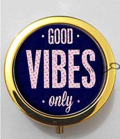 BlackKey Good Vibes Only 3-Compartment Decorative Pocket Gift Box Case Organizer for Pill, Color 2 -798