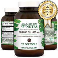 Natural Nutra Borage Oil, Omega 6 Essential Fatty Acids Supplement with GLA, Linoleic, Oleic and Palmitic Acid, Cold Pressed, Herbicide and Pesticide Free, 90 Softgels