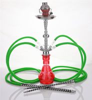 4 hose 23" Walla Red Hookah Shisha Nargila water glass vase pipes smoke sale