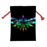 KEITH WRIGHT Le-gend of Zel-da Rainbow Logo Wrap Bags Xmas Santa Claus Present Drawstring Bag Holiday Decorations Ornaments