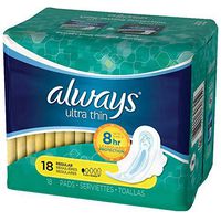 Always Ultra Thin Pads Regular Flexi-Wings 18 ea (Pack of 3)