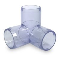 FORMUFIT F0123WE-UV 3-Way Elbow PVC Fitting, Furniture Grade, 1/2" Size, Clear