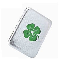 MODEBESO(TM) Clover Silver Color Copper Metal Cigarette Case Holder China Holds 16 Cigarette