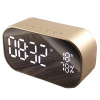 S2 Bluetooth Speaker +Digital Alarm Clock,2 in 1 Wireless Mini Mobile Alarm Clock Speaker Computer Car Subwoofer LCD Screen For Home, Office, Kids