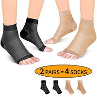 Fondenn Plantar Fasciitis Socks (2 Pairs), Compression Foot Sleeves with Heel Arch & Ankle Support, Foot Care Compression Sleeve for Men & Women