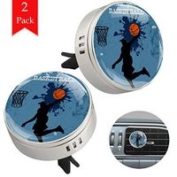 Basketball Players Shoot Bright Blue Car Aromatherapy Essential Oil Diffuser Crystal Glass Air Freshener Vent Clip Locket with 4 Refill Pads Silver metal Car Diffuser for Aromatherapy 34mm