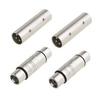 CableCreation [2-Pair] XLR Male to Male & XLR Female to Female 3PIN Adapter Connector Compatible Microphone,Mixer,Silver