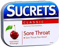 Sucrets Original Formula Sore Throat Lozenges Wild Cherry 18 Each (Pack of 9)