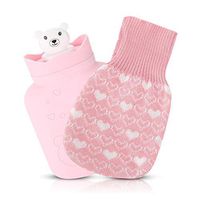 Cartoon Hot Water Bag Environmental Friendly Injection Hot Water Bottle Mini Hand Warmer Relaxation Treatment, Cold Protection(Pink)