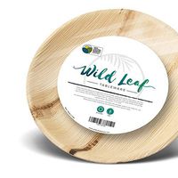 Wild Leaf Tableware Palm Leaf Plates - 10 Inch Round, 25 Pack - Eco Friendly Disposable Bamboo Plates - Sturdy Dinnerware Set for Weddings, Parties, BBQs and Catering Events