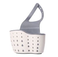 Fine Portable Home Kitchen Hanging Baskets Drainer Rack, Hanging Drain Bag Basket Bath Storage Tools Sink Holder,Soap Sponge Rack,Kitchen Sucker Storage Tool (Beige)