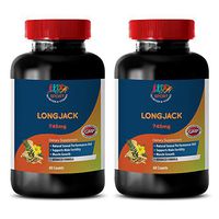 Testosterone Booster Natural Health - LONGJACK - UP Your Size - Male Enhancement - All Natural Formula - Tongkat Herbs Strength Real - 2 Bottles 120 Capsules