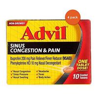 Advil Congestion Relief, Non Drowsy - 10 Coated Tablets, Pack of 4