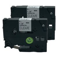 QPMY 2 Pack Compatible for Brother P-Touch Laminated Tze Tz Label Tape Cartridge 9mm x 8m (TZe-121 Black on Clear)