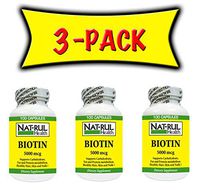 NAT-RUL BIOTIN 5000mcg 100 Capsules (3 Pack)