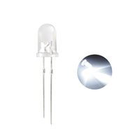 DiCUNO 100pcs 5mm White Bi-pin Light Emitting Diode, Round Super Bright LED for DIY LED Projects (Light Color: White)