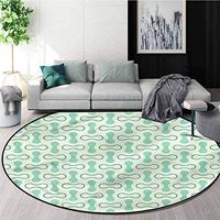 RUGSMAT Mint Small Round Rug Carpet,Abstract Rounded Shapes Nursery Rugs Round-59