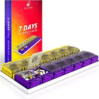 Large Pill Box Organizer Holder - Weekly Medicine Organizer 2 Times a Day - Medication Vitamin Container 7 Day AM PM - Big Detachable Pill Dispenser Case - 14 Easy Open Compartments