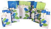 Gift Bag Wrapping Set with Tissue Paper, Bow and Tags - 24 Piece (Blue Bird)