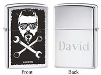 Personalized Gas Monkey Head & Wrench Crossbones Zippo Lighter with Free Engraving