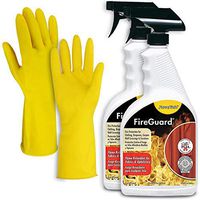 Fireguard Fire Retardant Spray Kit: 2 ForceField Fire Guard Flame Retardant for Fabric and Upholstery Spray, FCIA Approved fire Protection Liquid + Herofiber Protection Gloves.