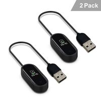 RIJER Replacement USB Charger Cable Compatible Xiaomi 4Band Miband 4nd Wristband Accessories 2PCS