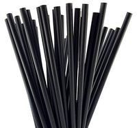 7.75 Inch Straight Drinking Straws (1,000 Straws) (7.75 Inch x 0.21 Inch) (Black)