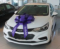 30" Magnetic "Happy Birthday" Car Bow - Made in USA (Purple)