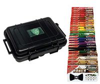 Juicy Jays Flavored Rolling Paper Assortment (24 Packs) with Hippie Butler Grinder Card and Leaf Lock Gear Travel Case