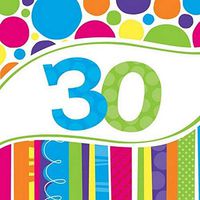 Creative Converting 18 Count Bright and Bold 30th Birthday Lunch Napkins