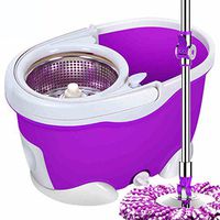 mop Complete cleaning system Mop head + 360° rotating mop bucket Save time and effort Rotary mop (Color : Noble violet)