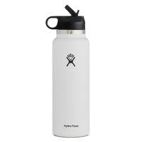 Hydro Flask Wide Mouth 2.0 Water Bottle, Straw Lid - 40 oz, White