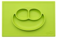 ezpz Happy Mat - One-Piece Silicone placemat + Plate (Lime)