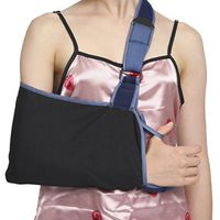 Velpeau Arm Sling with Waist Strap - Be Suitable for Sleep - Thin, Lightweight Medical Sling for Broken & Fractured Bones - Adjustable Wrist Elbow Forearm Shoulder & Rotator Cuff Support (Small)