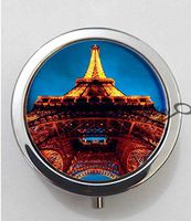 BlackKey Eiffel Tower Paris France Landscape Scenic Spot 3-Compartment Decorative Pocket Gift Box Case Organizer for Pill, Color 1-222