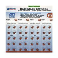 America Hears Size 312 Hearing Aid/Amplifier Batteries 40 Pack (Zinc Air Activated and Mercury Free)